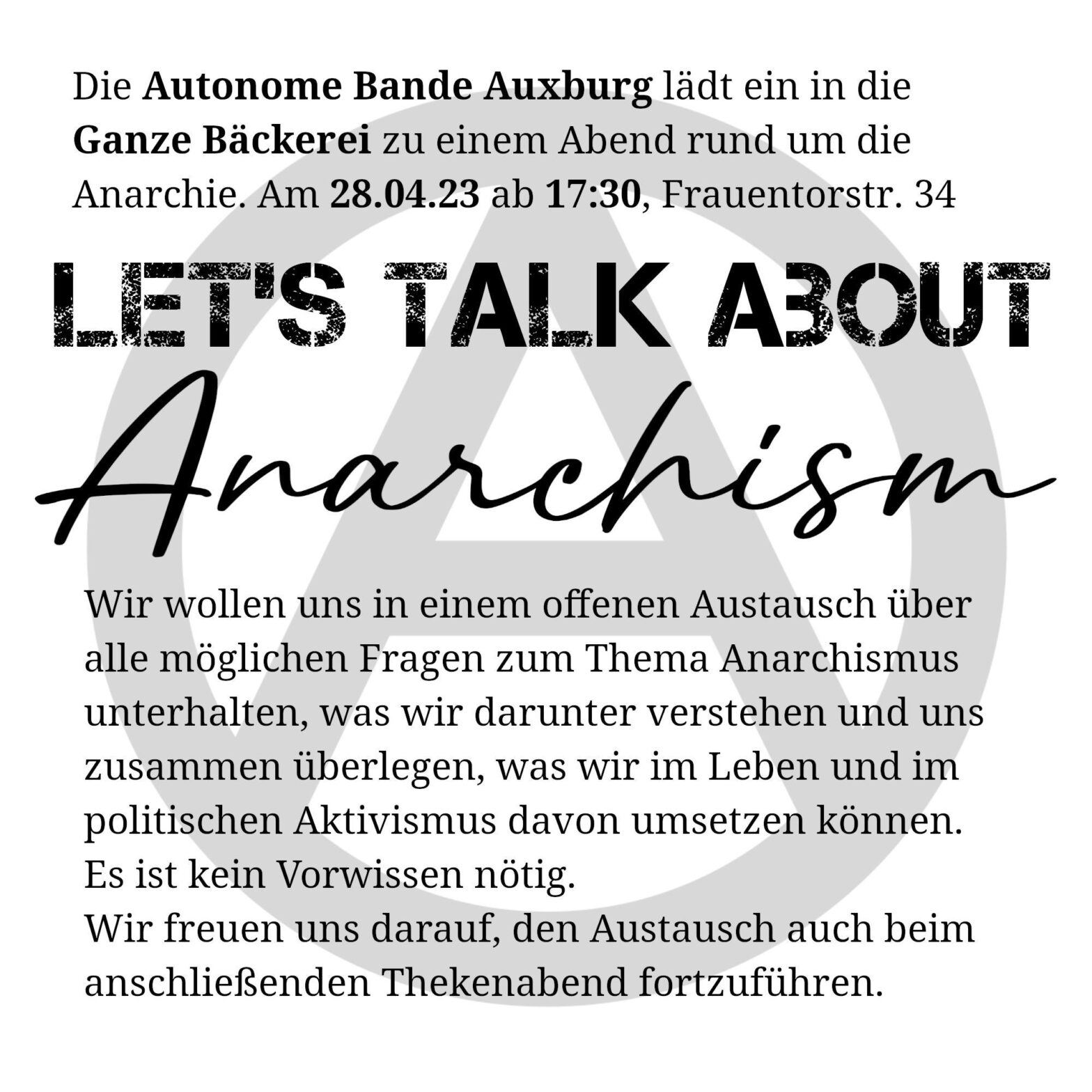28.04.23 – 17:30 — Let’s talk about Anarchism