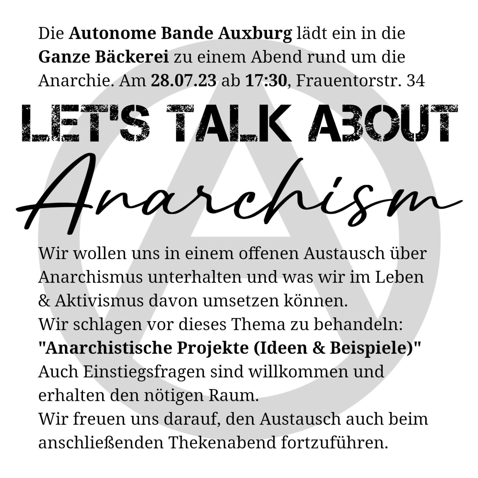 28.07.23 – 17:30 — Let’s talk about Anarchism