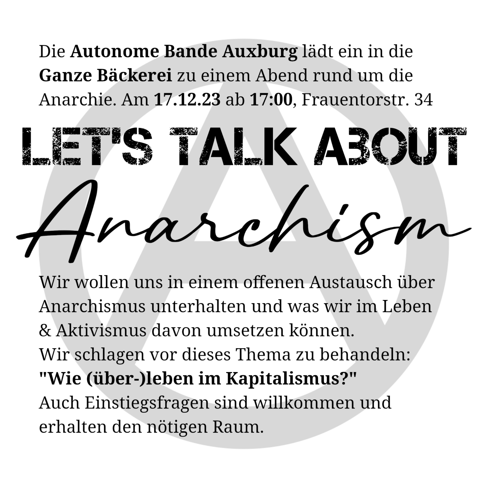 17.12.23 – 17:00 — Let’s talk about Anarchism